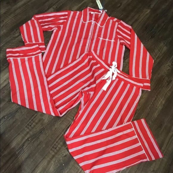 Michael Stars Sleep Set Striped Soft Cotton Knit - Picture 2 of 3